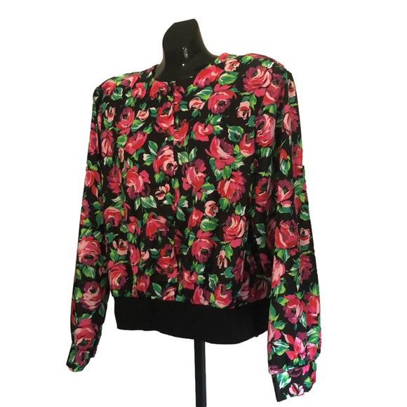 Vintage Sears Floral Long Sleeved Blouse With Buttons - Picture 2 of 10